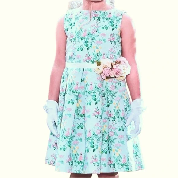 JANIE & JACK Cotton Ditsy Floral Easter Dress size 7 - Picture 3 of 10